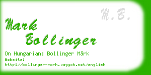 mark bollinger business card